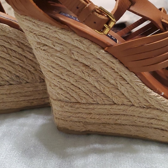 Ralph Lauren Brown leather wedge sandals - Picture 8 of 8